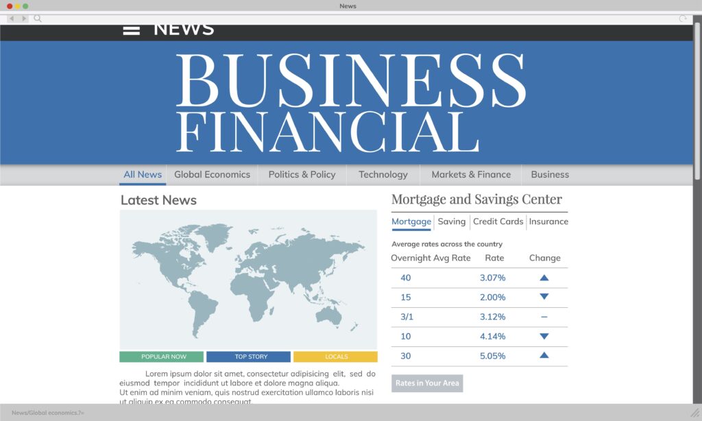 FintechZoom .com homepage showing finance and market news